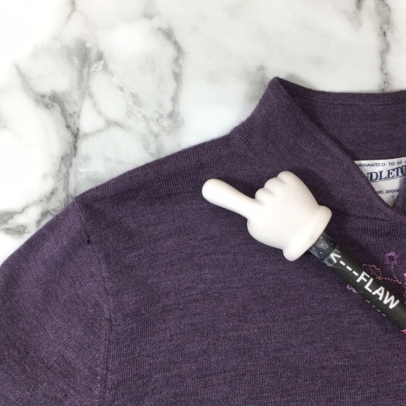Pendleton Purple Heather Embroidered Sweater Womens Large 100% Merino Wool - Picture 12 of 14